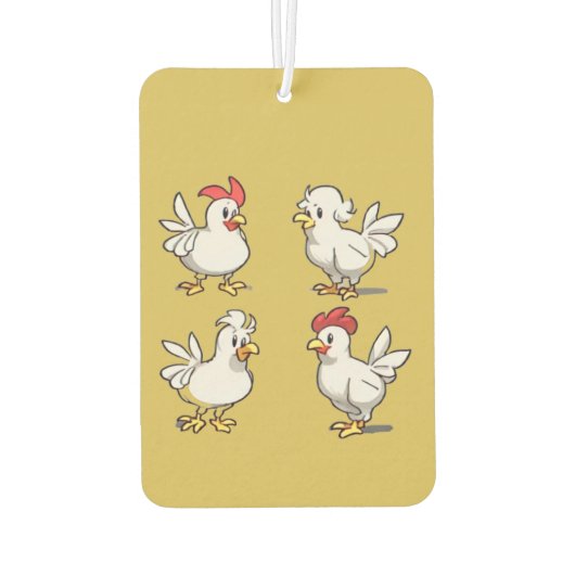 鶏の付いた老婦人 カーエアーフレッシュナー (裏面)