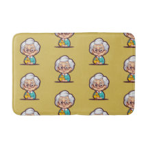 鶏の付いた老婦人