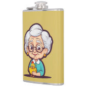 鶏の付いた老婦人 フラスク (左)