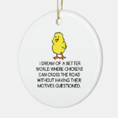 鶏の動機 セラミックオーナメント (左)