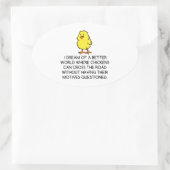 鶏の動機 楕円形シール (バッグ)