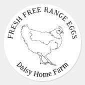 鶏の卵シンプルの手描きパーソナライズされた ラウンドシール (正面)