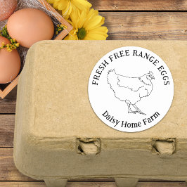 鶏の卵シンプルの手描きパーソナライズされた ラウンドシール