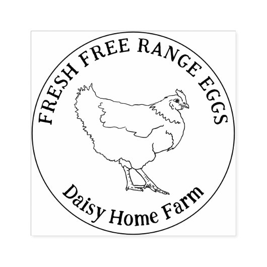 鶏の卵シンプルの手描きパーソナライズされた ラバースタンプ (インプリント)