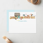 鶏の囲いファンシーの鶏|メモカード ノートカード (正面/裏面インサイチュ)