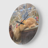 鶏の壁時計 ラージ壁時計 (傾斜)