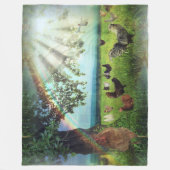 鶏の天国 フリースブランケット (正面)