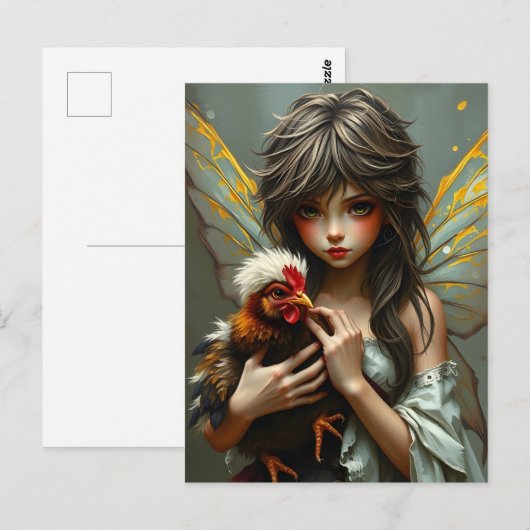 鶏の妖精 ポストカード (正面/裏面)