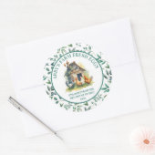 鶏の家からまっすぐ生の卵を育てる ラウンドシール (封筒)