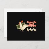 鶏の家族 ポストカード (正面/裏面)