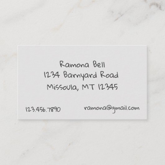 鶏の家畜を販売するためのローター 名刺 (裏面)