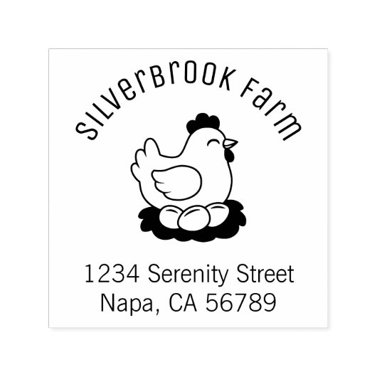 鶏の巣に卵ファームアーチアドレス セルフインキングスタンプ (デザイン)