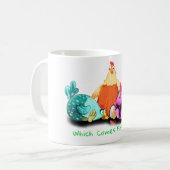 鶏の待ち卵ハッチマグカップおもしろい コーヒーマグカップ (正面左)