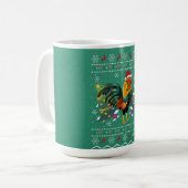 鶏の恋人のクリスマスギフト醜い鶏のクリスマス コーヒーマグカップ (正面左)