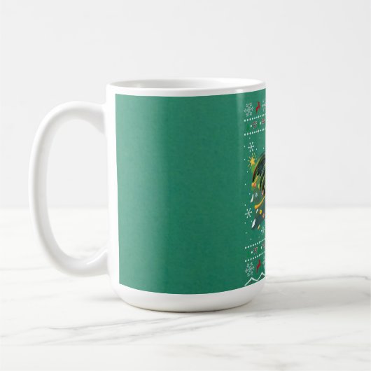 鶏の恋人のクリスマスギフト醜い鶏のクリスマス コーヒーマグカップ (左)