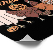 鶏の愛好家のためのチックまたは面白いハロウィーンを治療 ポスター (角)