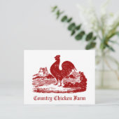 鶏の招待状(ピクニック、ファーマーズマーケット、B) ポストカード (スタンド正面)