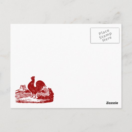 鶏の招待状(ピクニック、ファーマーズマーケット、B) ポストカード (裏面)