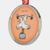 鶏の持ち上げ重量 メタルオーナメント (左)