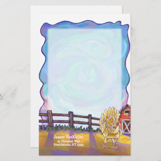 鶏の文房具 便箋 (正面/裏面)