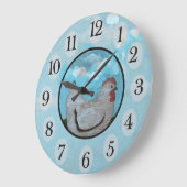 鶏の時間か柱時計 ラージ壁時計 (傾斜)