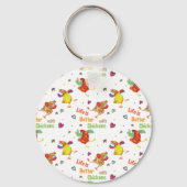 鶏の水彩アートで人生が良い キーホルダー (正面)