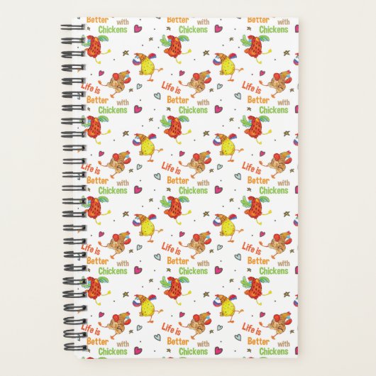 鶏の水彩アートで人生が良い プランナー手帳 (正面)