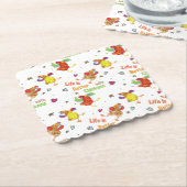 鶏の水彩アートで人生が良い ペーパーコースター (アングル)