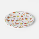 鶏の水彩アートで人生が良い ペーパープレート (アングル)