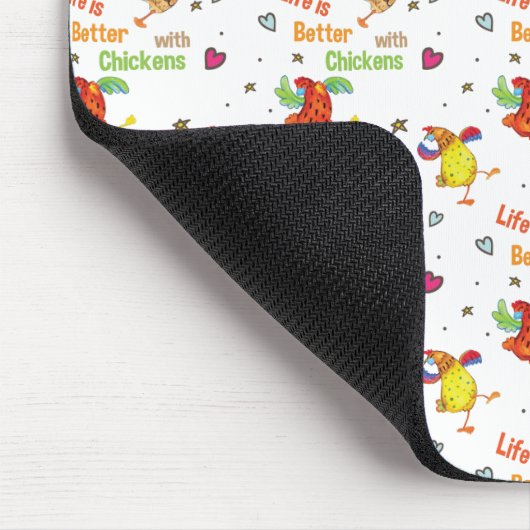 鶏の水彩アートで人生が良い マウスパッド (コーナー)