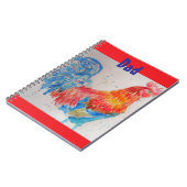 鶏の水彩鶏の鳥のパパ手帳 ノートブック (左側)