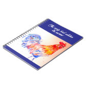 鶏の水色チキンバードコケレルファーム ノートブック (左側)