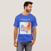 鶏の水色チキンバードコケレルファーム Tシャツ (正面フル)