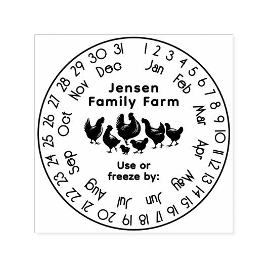 鶏の永久カレンダー鮮度日付#2S セルフインキングスタンプ (デザイン)