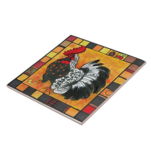 鶏の瓦の五徳 タイル (側面)