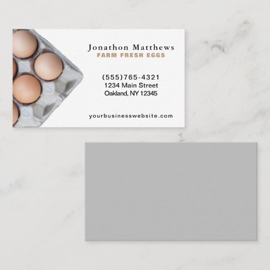 鶏の生卵を飼育する 名刺 (正面/裏面)