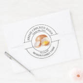 鶏の生卵ラベル ラウンドシール (封筒)