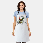 鶏の白パーソナライズされたエプロン エプロン (着用した状態)