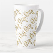 鶏の羽のパターン カフェラテマグ (右アングル)