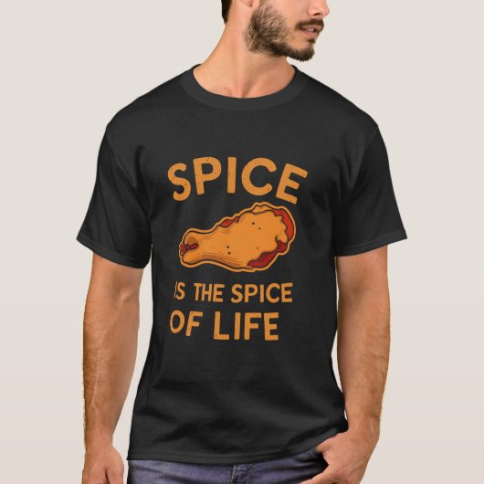 鶏の羽ウイング熱い調理チキンファストフードT Tシャツ (正面)