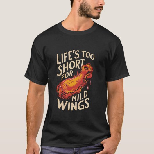 鶏の羽ウイング熱い調理チキンファストフードT Tシャツ (正面)