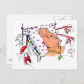 鶏の羽毛の枕? ポストカード (正面/裏面)