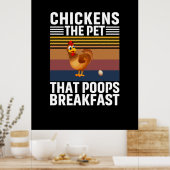 鶏の芸がペットを引っ張る ポスター (キッチン)