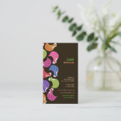 鶏の虹のおもしろいパターン食糧名刺 名刺 (スタンド正面)