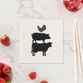 鶏の豚の牛納屋周囲の庭パーティー紙ナプキン スタンダードカクテルナプキン (インサイチュ)