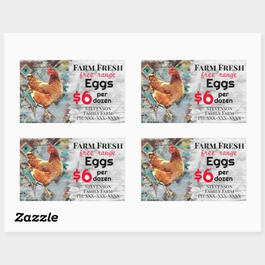 鶏の販売のためのファーム生卵フリーレンジ 長方形シール (シート)