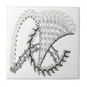 鶏の車輪抽象芸術ドードル タイル (正面)