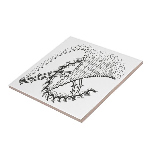 鶏の車輪抽象芸術ドードル タイル (側面)