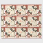 鶏の輝き模様包み紙 ラッピングペーパー (フラット)