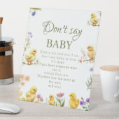 鶏の農場と言わないベビー赤ちゃんシャワーのゲームの看板 台座サイン (インサイチュ)